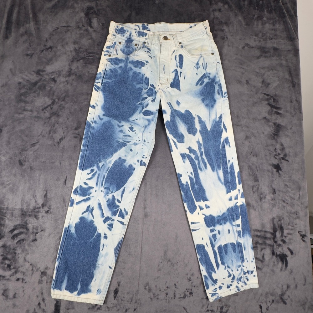 Carhartt B17 Relaxed Fit Jeans Mens 32x30 Blue Bleach Tie Dye Denim Pants